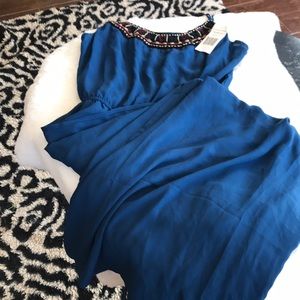 SZ Med Cobalt Blue Long Maxi Goddess Dress SZ NWT